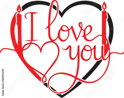 Eternal Devotion: A heartfelt declaration of love elegantly inscribed within a stylized heart, flanked by gentle candlelight. Expressing affection for that special someone. 
