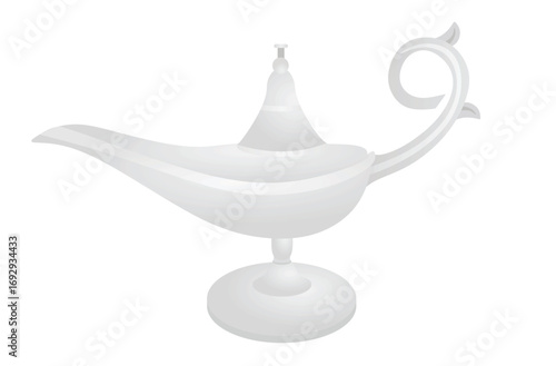 Grey old retro magic lamp. vector