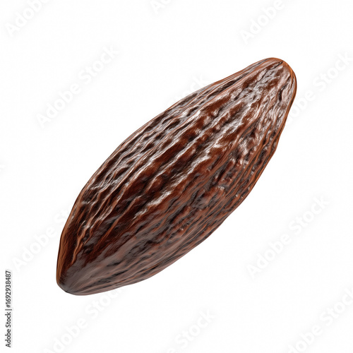 Stunning image of a single tonka bean hovering against a black background with depth of field enhancing its unique texture and shape isolate on transparent background PNG