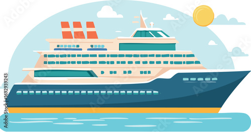 ship, cruise, sea, boat, travel, liner, ocean, luxury, water, vacation, vessel, passenger, big, transportation, transport, sky, white, ferry, harbor, tourism, holiday, large, nautical, port, summer