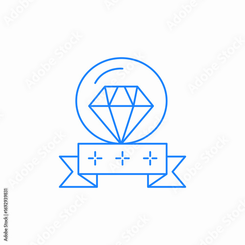 award symbol diamond jewel icon sign vector