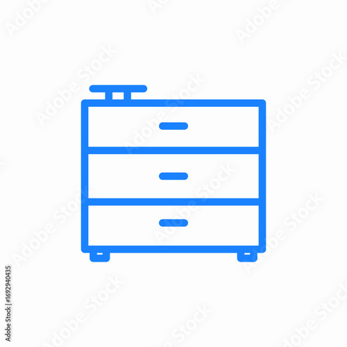 drawer storage unit icon sign vector
