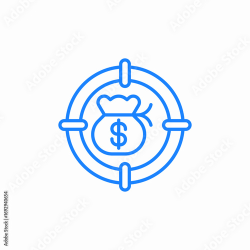 financial target money icon sign vector
