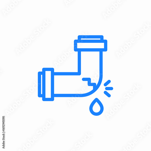 leaking pipe plumbing icon sign vector