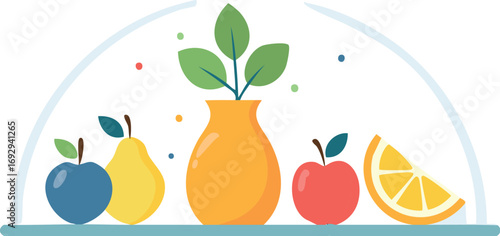 fruit, food, vector, nature, illustration, orange, leaf, fresh, apple, healthy, lemon, green, summer, icon, sweet, yellow, plant, design, tree, organic, vegetable, citrus, juicy, pear, season