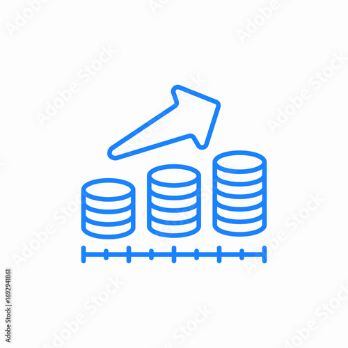 profit increase coins icon sign vector