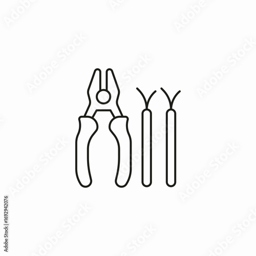 set precision pliers icon sign vector