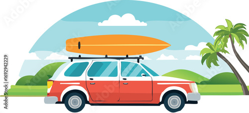 car, auto, vehicle, automobile, transportation, transport, suv, truck, drive, wheel, toy, model, old, mini, van, small, vintage, vector, 4x4, road, isolated, design, illustration, red, jeep