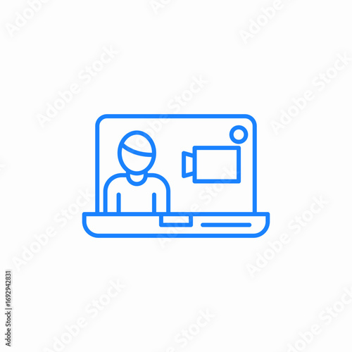 videocall man online icon sign vector
