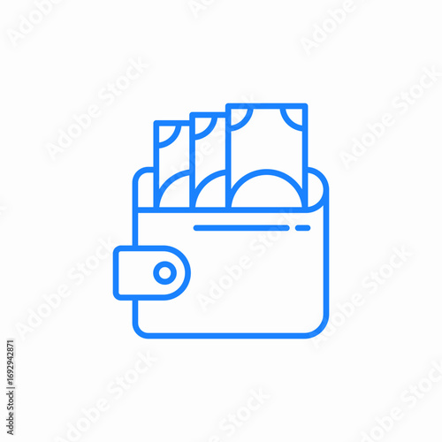 wallet with cash icon sign vector