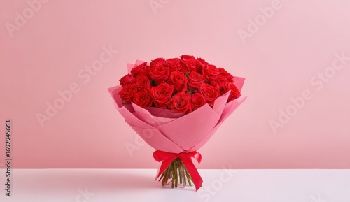 Bouquet of vibrant red roses