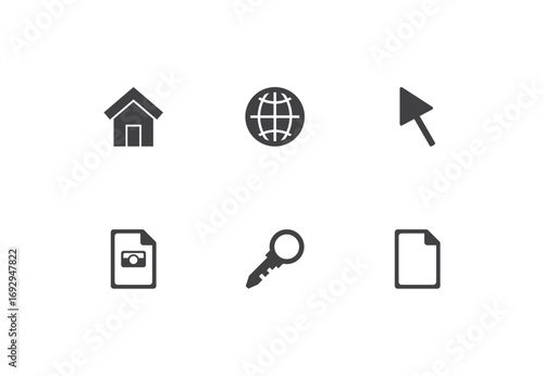 Internet and Things Icon Set Vector Illustration – Modern Web, IoT, Technology, Communication, and Smart Device Symbols for Digital Platforms, Apps, Websites, and User Interface Design