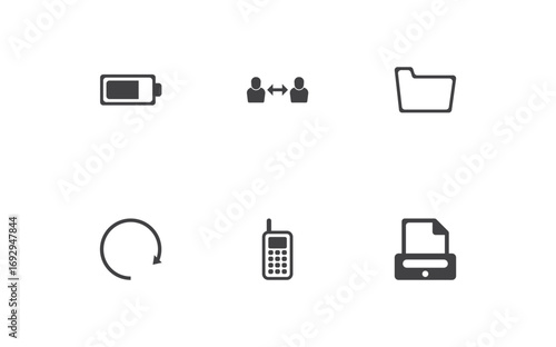 Internet and Things Icon Set Vector Illustration – Modern Web, IoT, Technology, Communication, and Smart Device Symbols for Digital Platforms, Apps, Websites, and User Interface Design