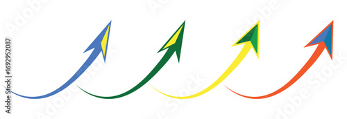 Curve arrows flat doodle style transparent background png set