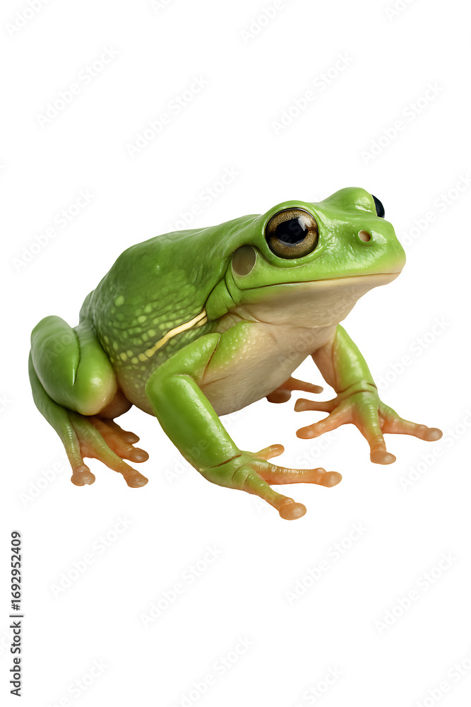 Obraz premium Green Tree Frog high quality realistic image.