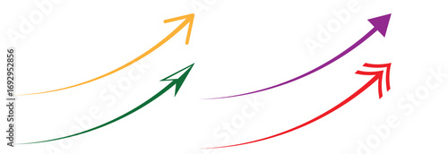 Creative Flat curve arrows hand drawn doodle set colorful infographic icon