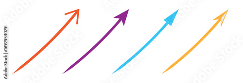 Curve arrows colorful set flat design transparent png doodle art