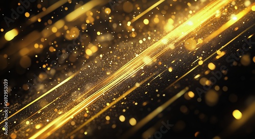 Mesmerizing Golden Waves of Light Shimmer and Dance in an Ethereal Space.
