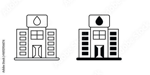 Blood Bank set icon with white background vector stock illustration