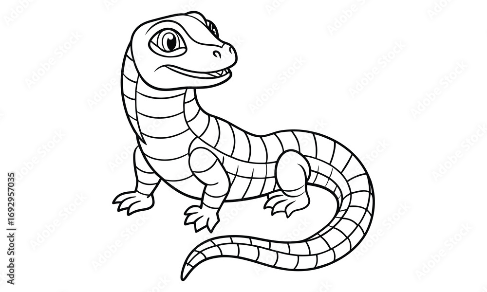 Fototapeta premium Reptiles animal Kids t shirt design silhouette and vector line art, Detailed High-Quality Line Art, Suitable for Adult Coloring Books, Stress Relief, Relaxation, and Printable Art Therapy.