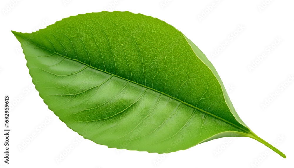 Fototapeta premium Vibrant Green Leaf Texture Detailed Close Up Macro Nature Photography