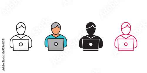 "Vibrant Diversity in Digital Collaboration – Stylized Laptop Workers in Modern Color Palettes Representing Remote Work, Tech Culture, and Creative Identity Across Global Teams"