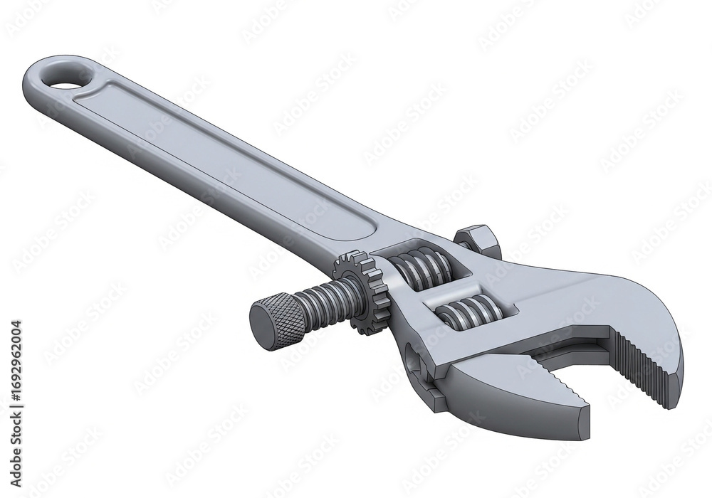 Obraz premium Adjustable wrench isolated on white background
