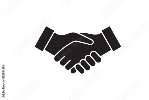 Handshake icon symbolizing agreement, deal, partnership, teamwork, business contract, trust, negotiation, or collaboration. Vector illustration for corporate, finance, success, cooperation, and profes
