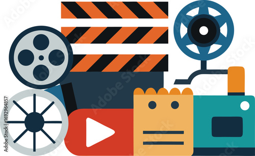 Film festival icon collection vector graphics scalable eps illustration cinematography cinema