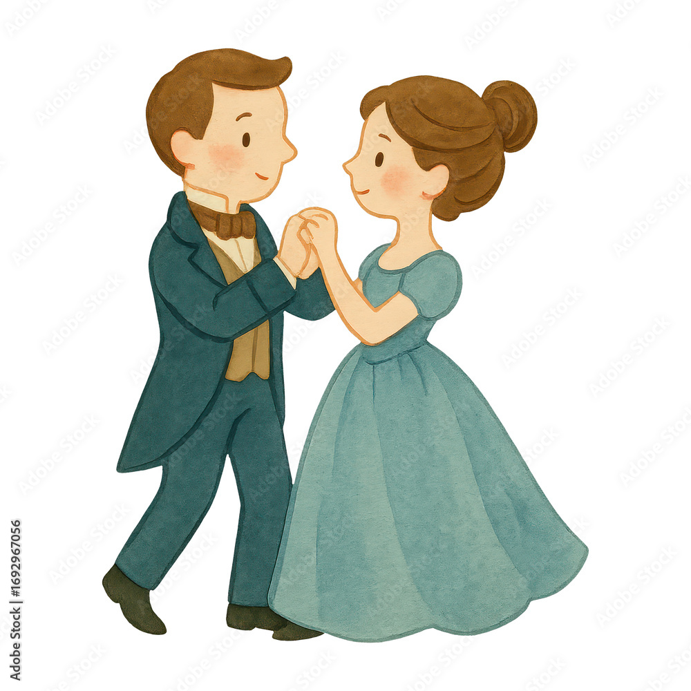 Fototapeta premium PNG Charming couple dancing gracefully.