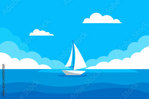 Sailboat sailing across a calm blue ocean