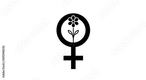 Feminine Symbol with a Flower Graphic Icon