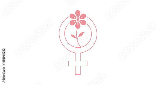 Feminine Flower Symbol Illustration