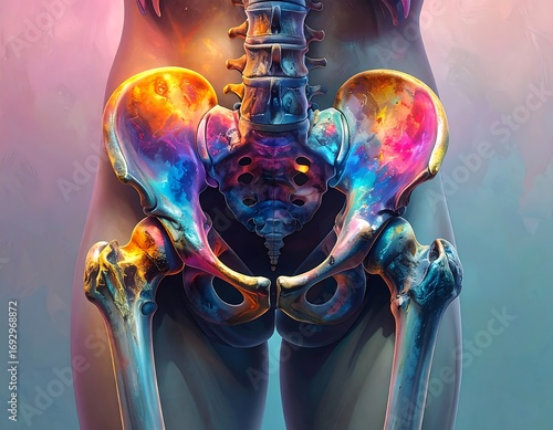 Colorful anatomical pelvis