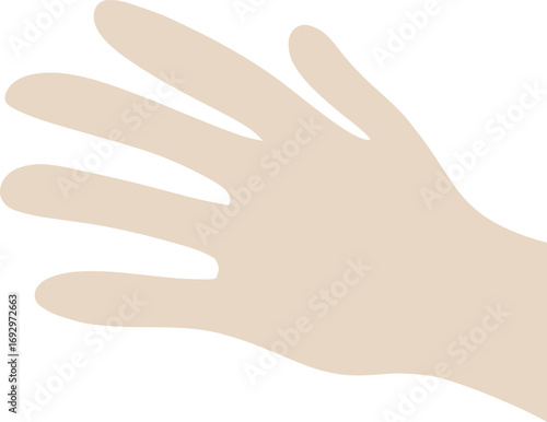 Clean and simple horizontal hand icon in a light skin tone. Ideal for accessibility-focused design, social apps, educational visuals, volunteering, or humanitarian themes.