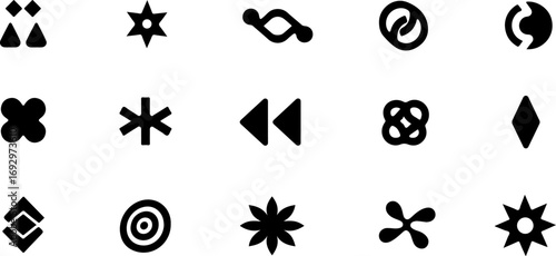 Geometric Shape Silhouettes Icon Collection"