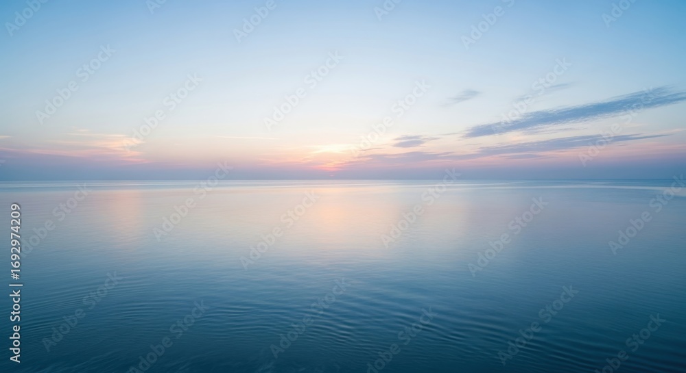 Fototapeta premium Serene Ocean Sunset with Gentle Waves and Colorful Sky