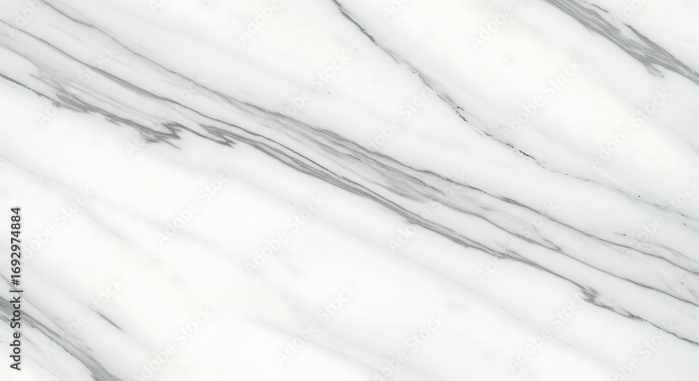 Obraz premium White marble texture displaying intricate gray veins across the surface, creating a luxurious and sophisticated aesthetic for interior design projects.
