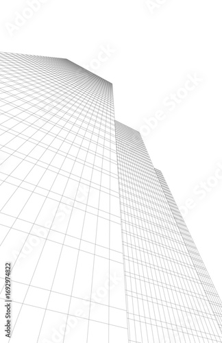 Architectural building. Design 3d background