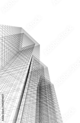 Architectural building. Design 3d background