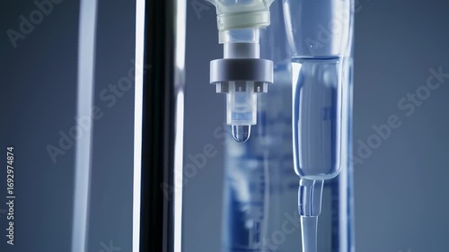 IV drip in hospital with medical treatment and healthcare.