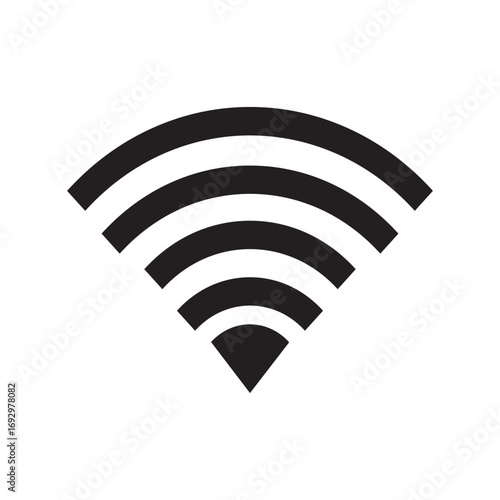 Wifi wireless internet signal flat icon for apps.