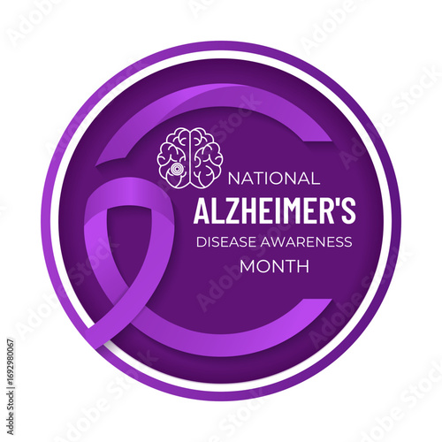 National Alzheimer’s Disease Awareness Month in November highlights early detection, caregiver support, and raising awareness about Alzheimer’s. Creating for web banner, cards, poster, social media.