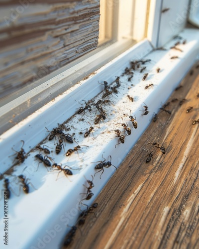 Captivating ant activity on windowsill  a study of organized behavior during a home incursion