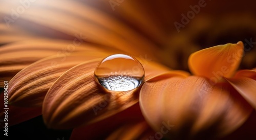 Macro Photography of Water Droplet on Orange Flower Petal