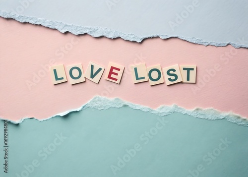 love lost torn page sliced typography