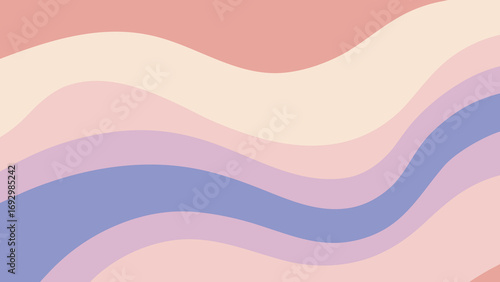 Soft Pastel Wavy Stripes Background in Pink Lavender and Peach abstract pattern