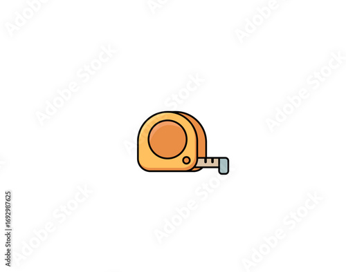 Vector illustration of a tape measure used to measure the length of something