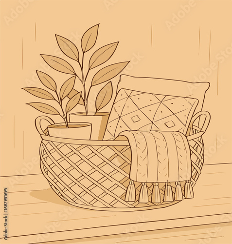 still life with a basket