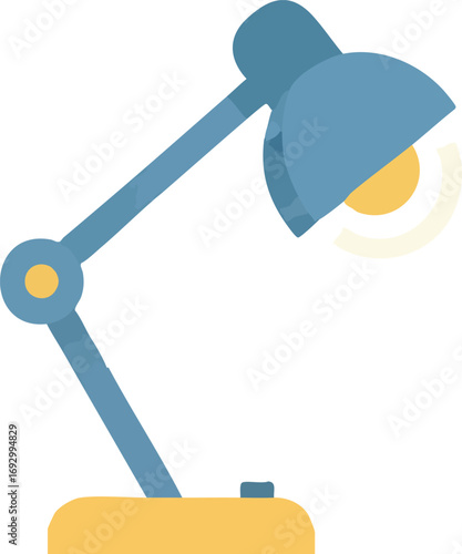 Vector Illustration of Minimalist Lamp in Blue and Yellow Tones for Office Design